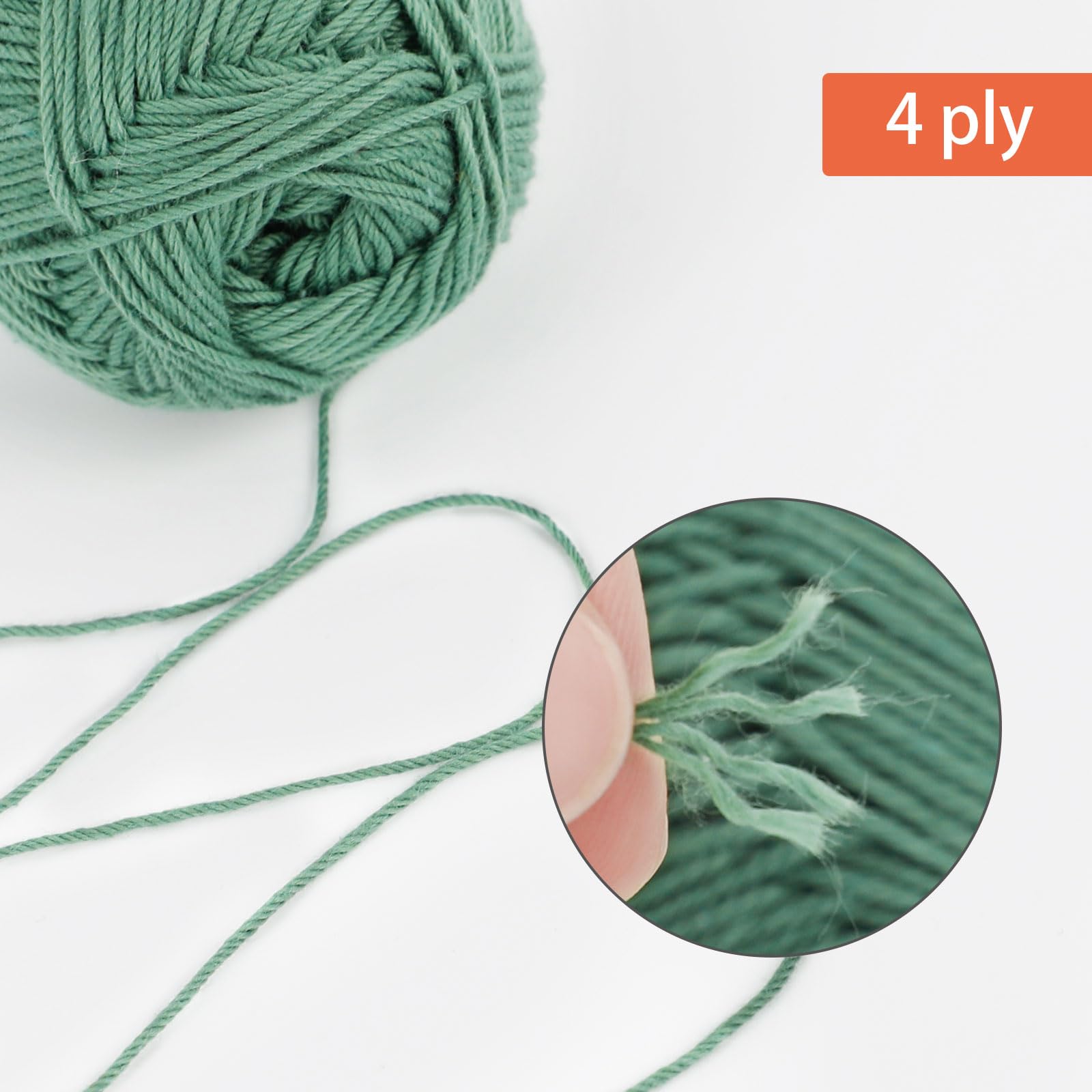 Pretty Jolly 4 Skeins Soft Baby Yarn, 100% Cotton, Crochet & Knitting, 4 Ply, Fingering Weight - Image 3