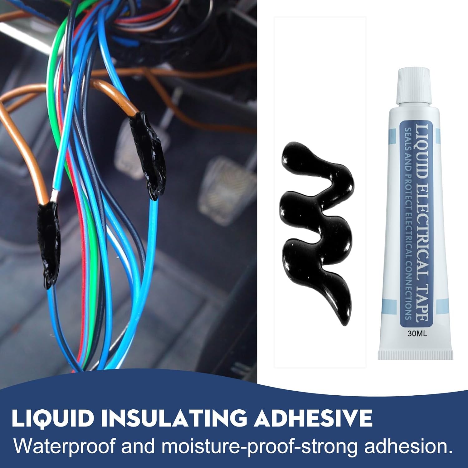 Liquid Insulation Tape, Liquid Electrical Tape, Liquid Tape Electrical, Liquid Electrical Tape Waterproof, Liquid Rubber Waterproof Sealant (White,50ml 1PCS)