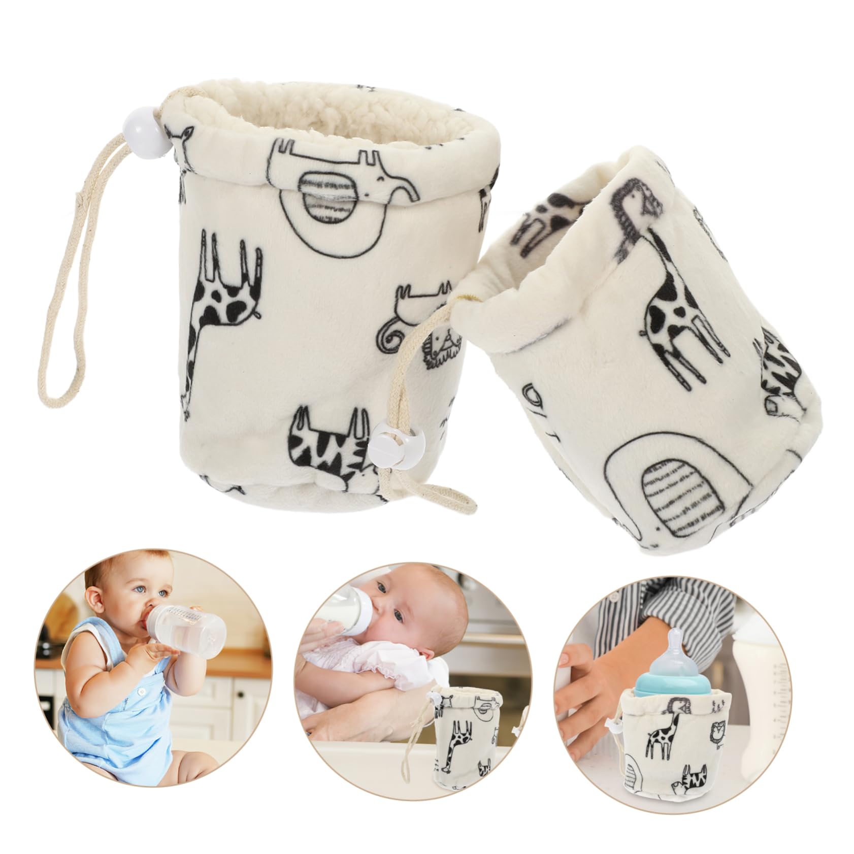 Abaodam 3 Set Di Biberon Per Neonati Borsa Termica Per Biberon Adorabile Custodia Decorativa Per Lalimentazione Dei Neonati 2 Pezzi * 3