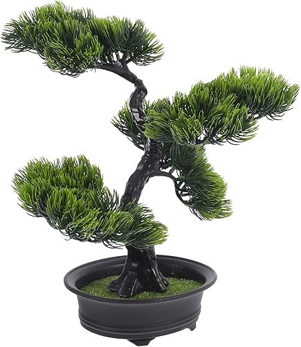 Planta artificial en maceta, árbol bonsái, árbol de pino acogedor, simulación, planta en maceta, planta artificial, bonsái, planta de casa falsa,