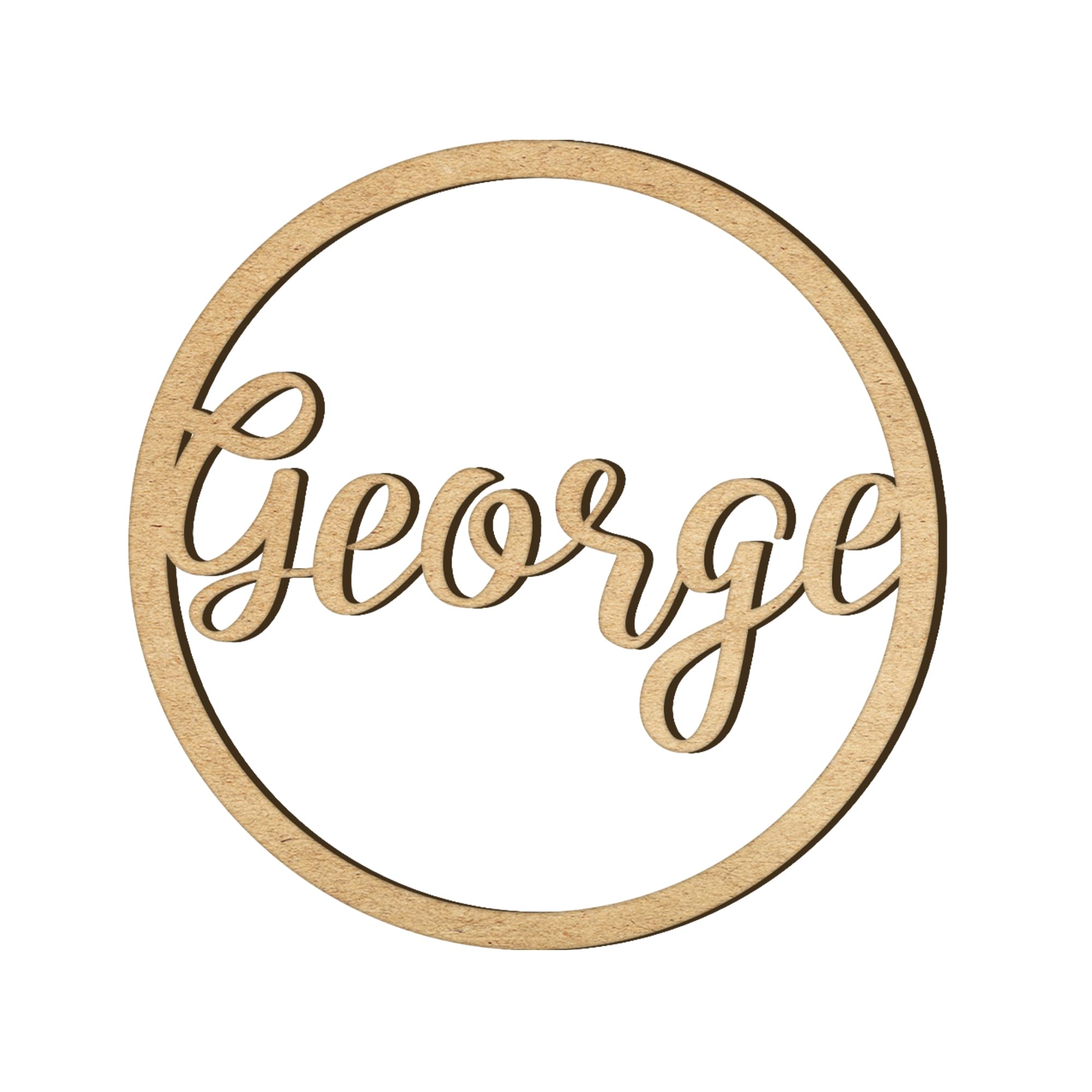 Personalised wooden Any name colour hoop Acrylic wreath Circle Loop Plaque (MDF, 10cm)