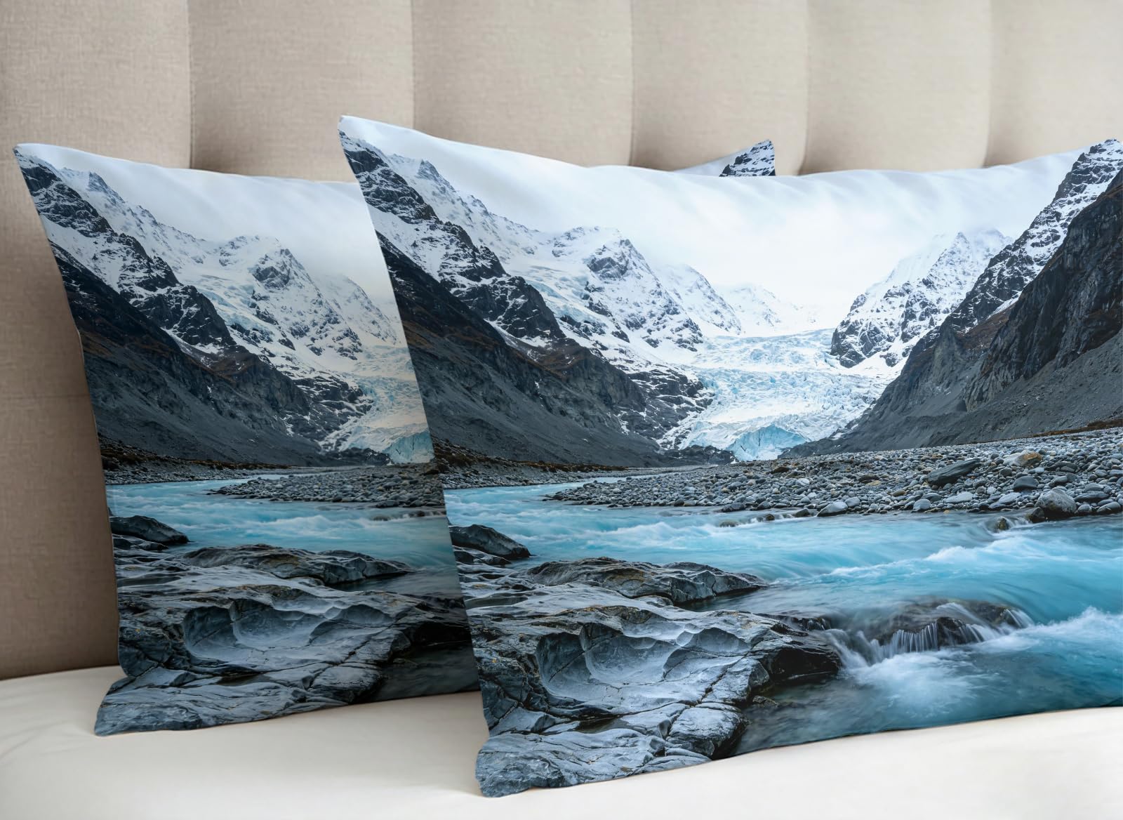 Funda Nórdica Cama 135/150 Río de Montaña Impresión 3D Microfibra Suave Ropa de Cama Paisajes Naturales Funda Edredon 220x240 cm con Cremallera y 2 Fundas de Almohada 50x75 cm l.1171