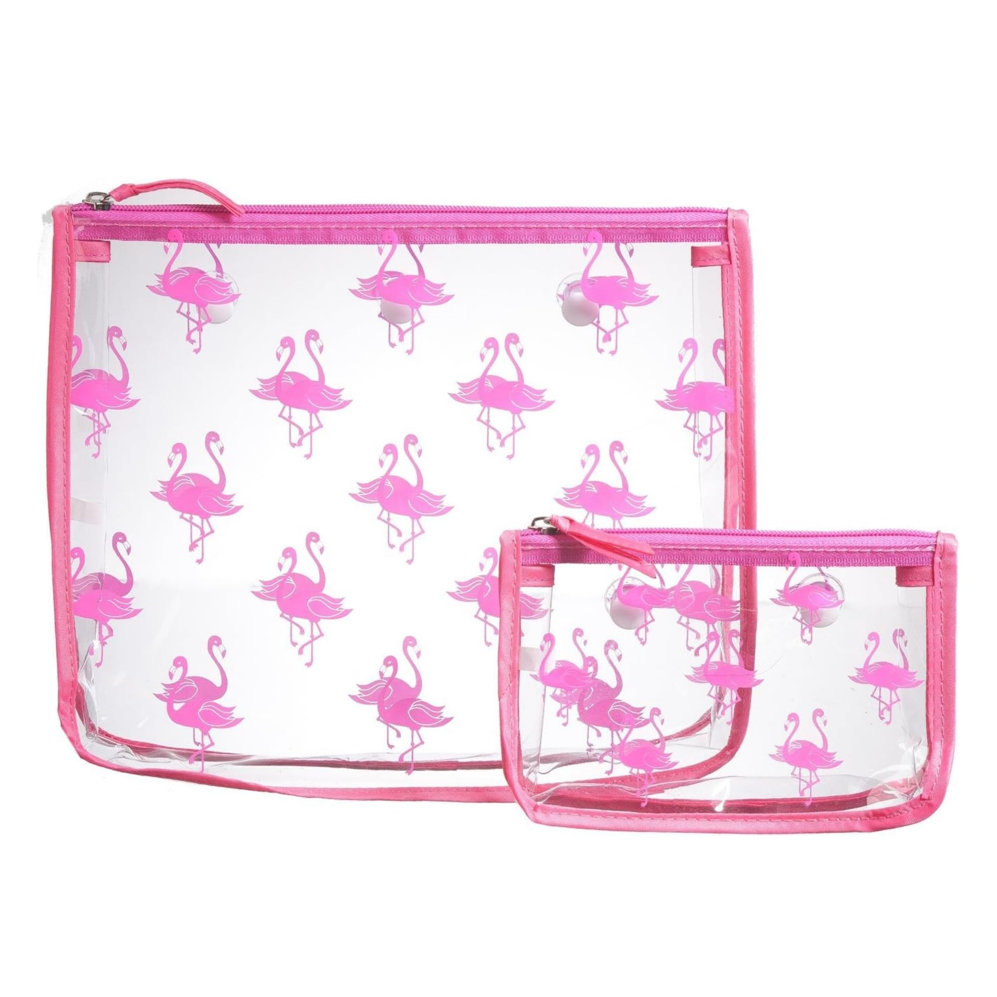 Bogg Bag Pink Clear Designer Zipper Insert (Set Of 2) Travel Organizer Storage Pop In Original Bogg And Baby ( Flamingo)