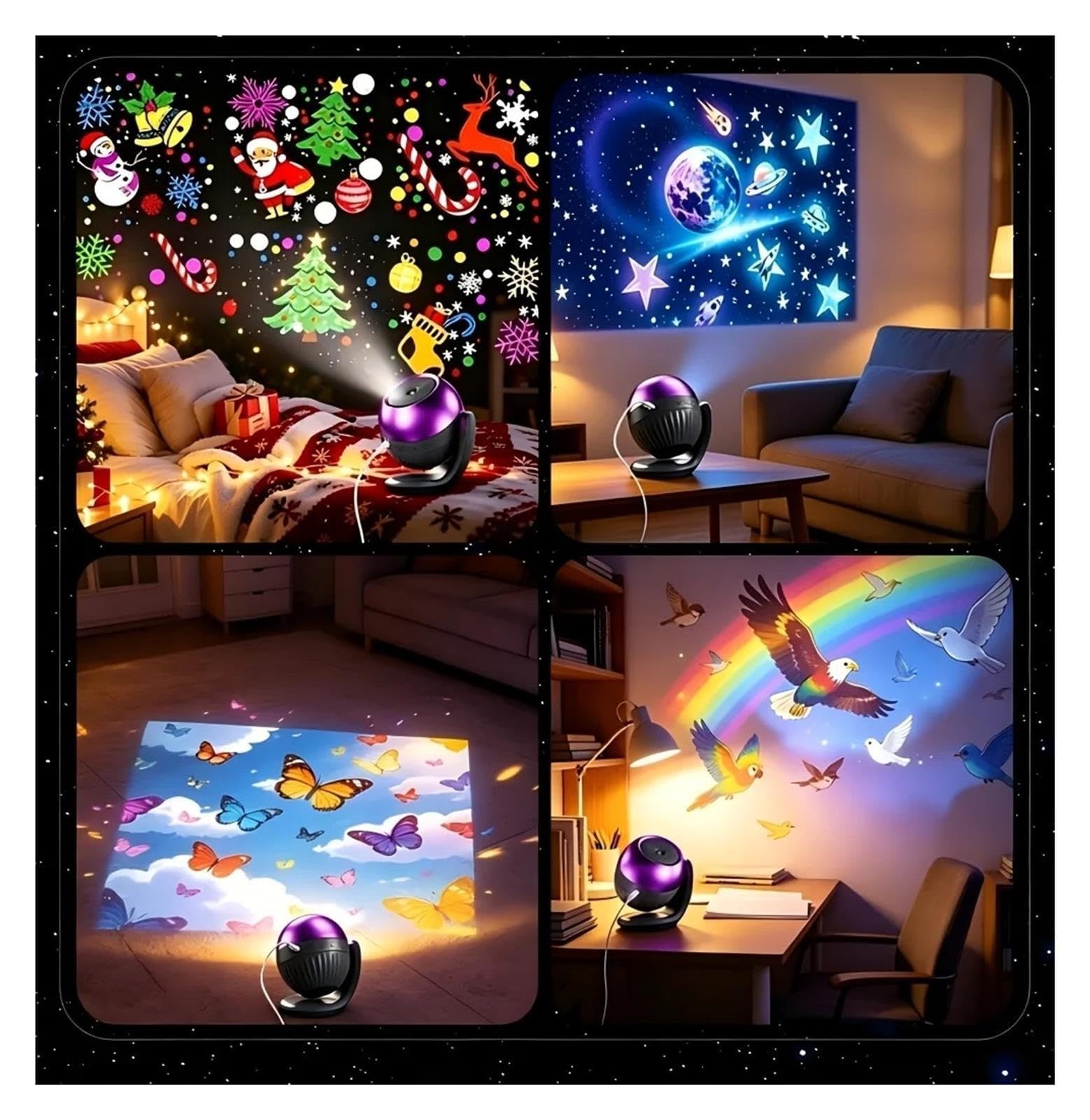 Luce Notturna Rotante Con Proiettore Galaxy Ocean E Suoni for Dormire