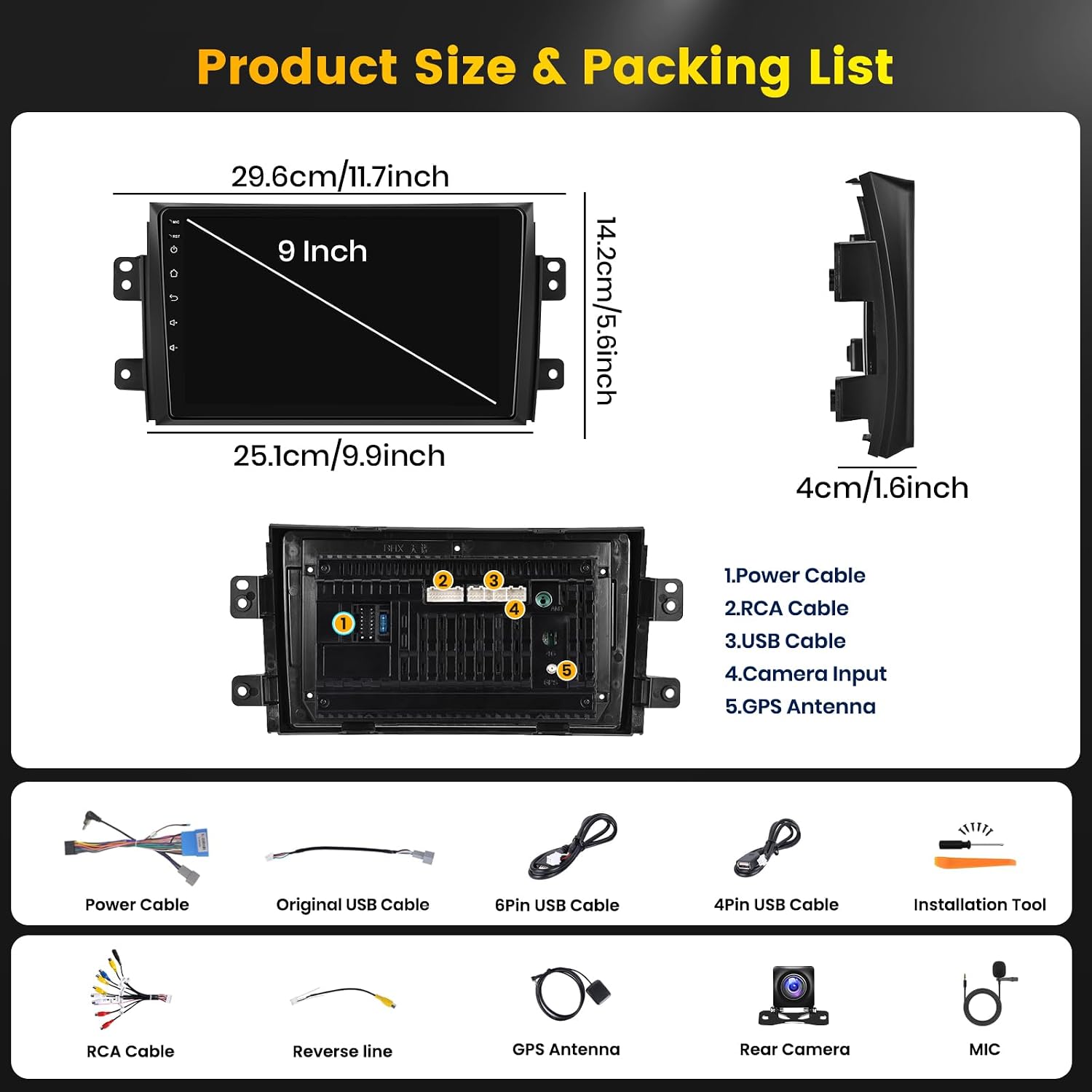 Product Size and Packing List