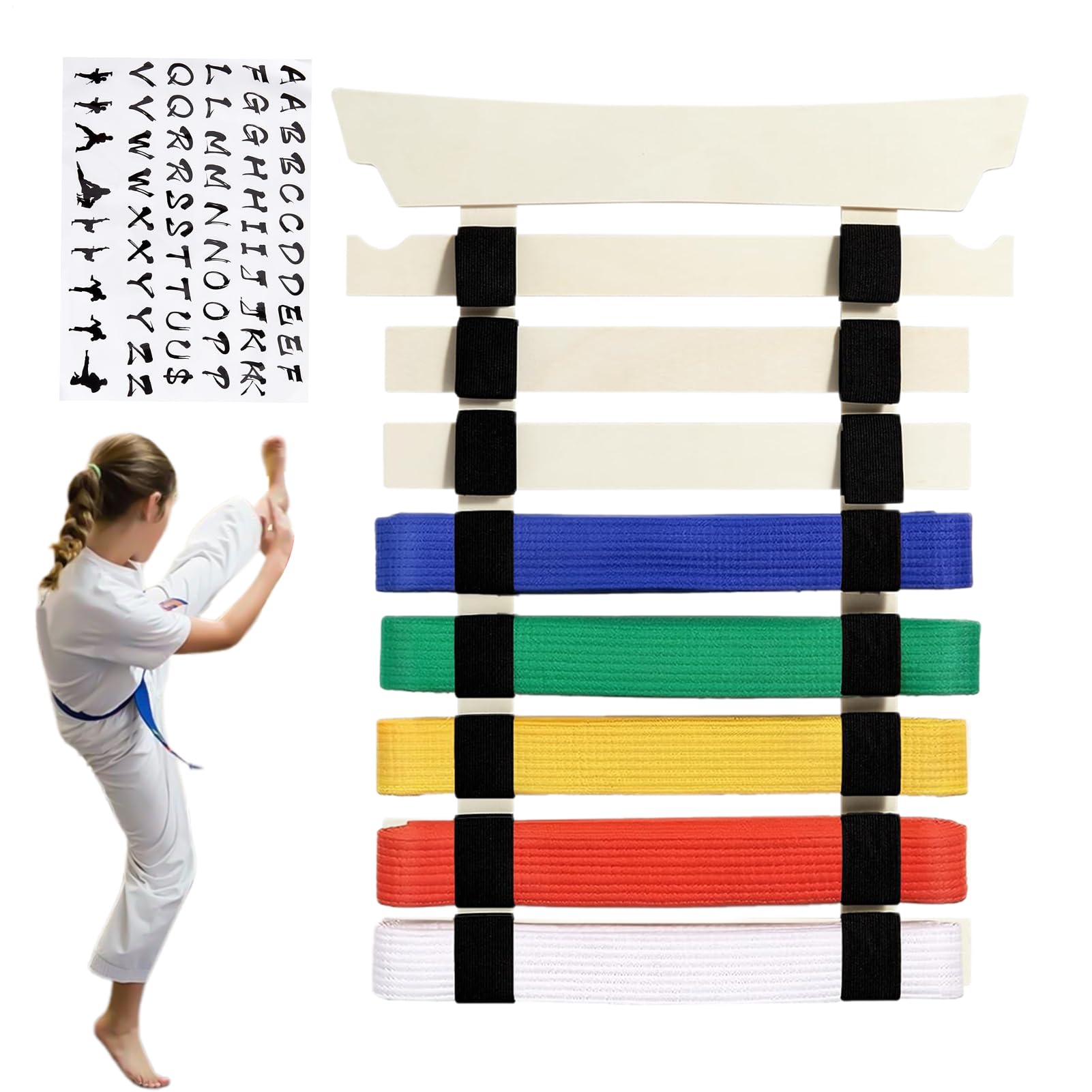 Generico Portariga per Cinture Karate, Organizzatore Display Cinture Marziali per Adulti, Soluzione Organizzazione Attrezzatura Sportiva per Archiviatura Principianti per Tutti