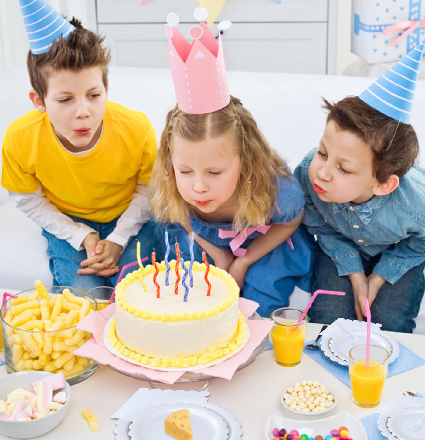 96 Pcs White Plates and Napkins Party Supplies Serve 24 Guests Including White Scalloped Paper Plates and Napkins Plastic Forks for Baby Shower Birthday Party Disposable Dinnerware Set - Image 7