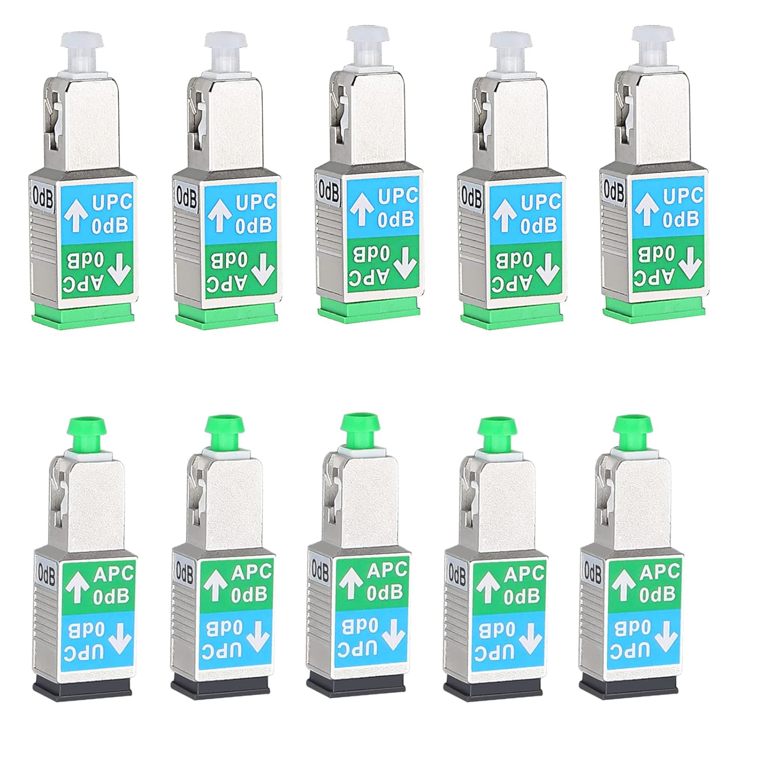 5PC SC/UPC Male to SC/APC Female & 5PC SC/APC Male to SC/UPC Female Fiber Optic Adapter Singlemode 9/125 Hybrid Optical Converter Connector Coupler