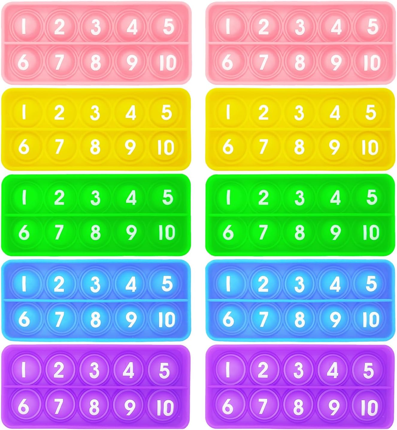 Ten Frame Popper, Math Fidget Sensory Toys, Ten-Frame Counting Toy, Educational Toy for Kids, Classroom Group Learning Activities for Toddler(Pack of 10)