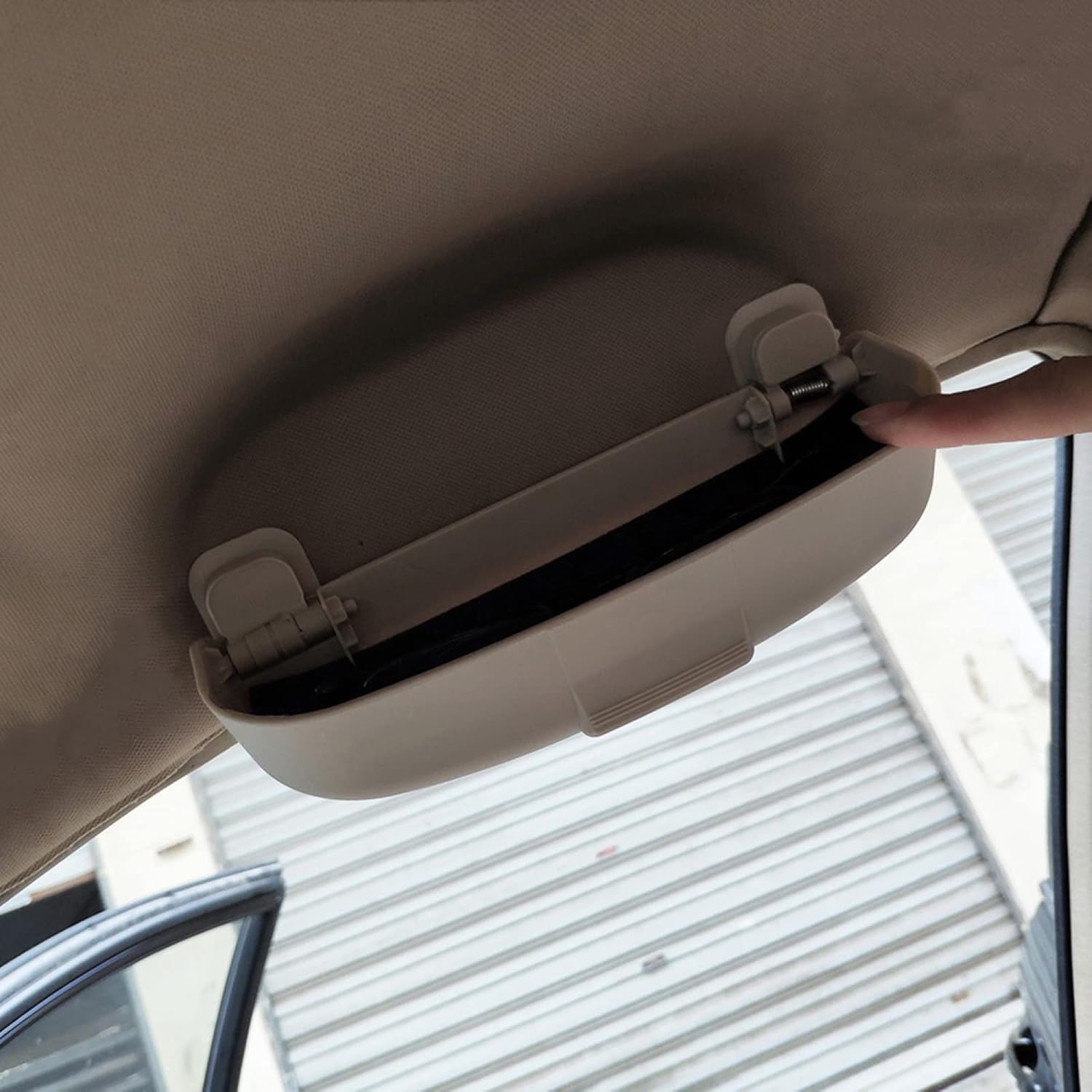 Grey Car Sunglasses Holder Glasses Case Box Compatible for Peugeot 206/207/208/2008/301/307/308/3008/408/508/4008 (Grey)