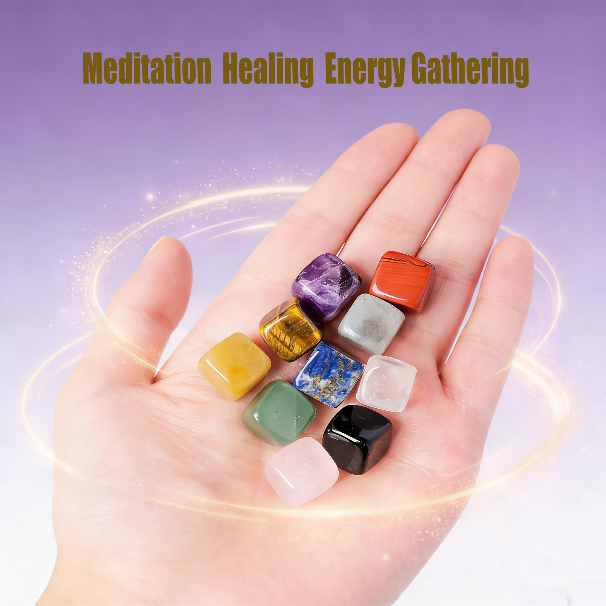 Myripoly Tarotkarten-Set zum Lernen, Tarotkarten-Set mit Bedeutungen für Anfänger, Tarot-Deck mit Tarot-Spreiztuch, Samtbeutel, Tarotkarten für Anfänger, Kristall
