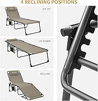 Vista 4 de KingCamp Folding Outdoor Chaise Lounge