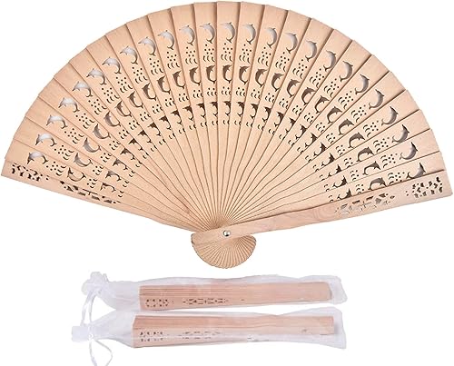 Miniatura 10 de grr 50 abanicos de madera personalizados, decoración de fiesta de sándalo para decoración de fiesta, abanico plegable de madera, regalos de boda