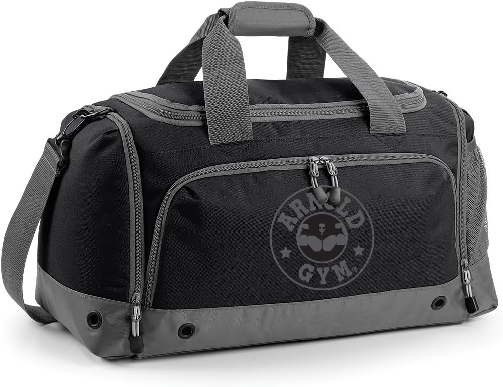 Men's Arnold Gym Bodybuilding Multi Sport Performance Team Gym Black/Grey Bag