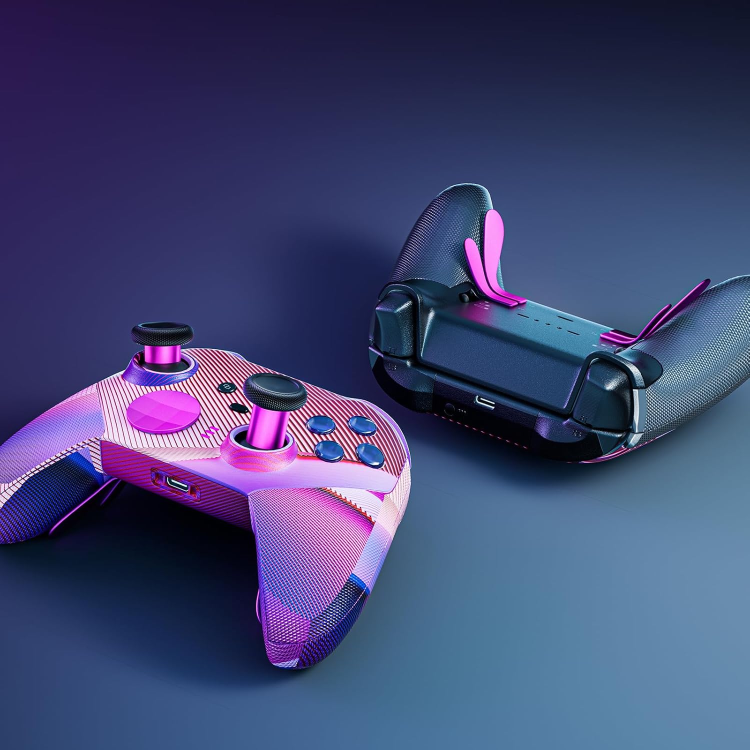 14-in-1 Controller Accessories Kit Compatible with Xbox Elite Series 2, 6 Premium Metal Thumbsticks, Swap Joysticks, 4 Interchangeable Paddles, 2 D-Pads, 1 Tool & 1 Storage Bag (Magenta) - Image 4