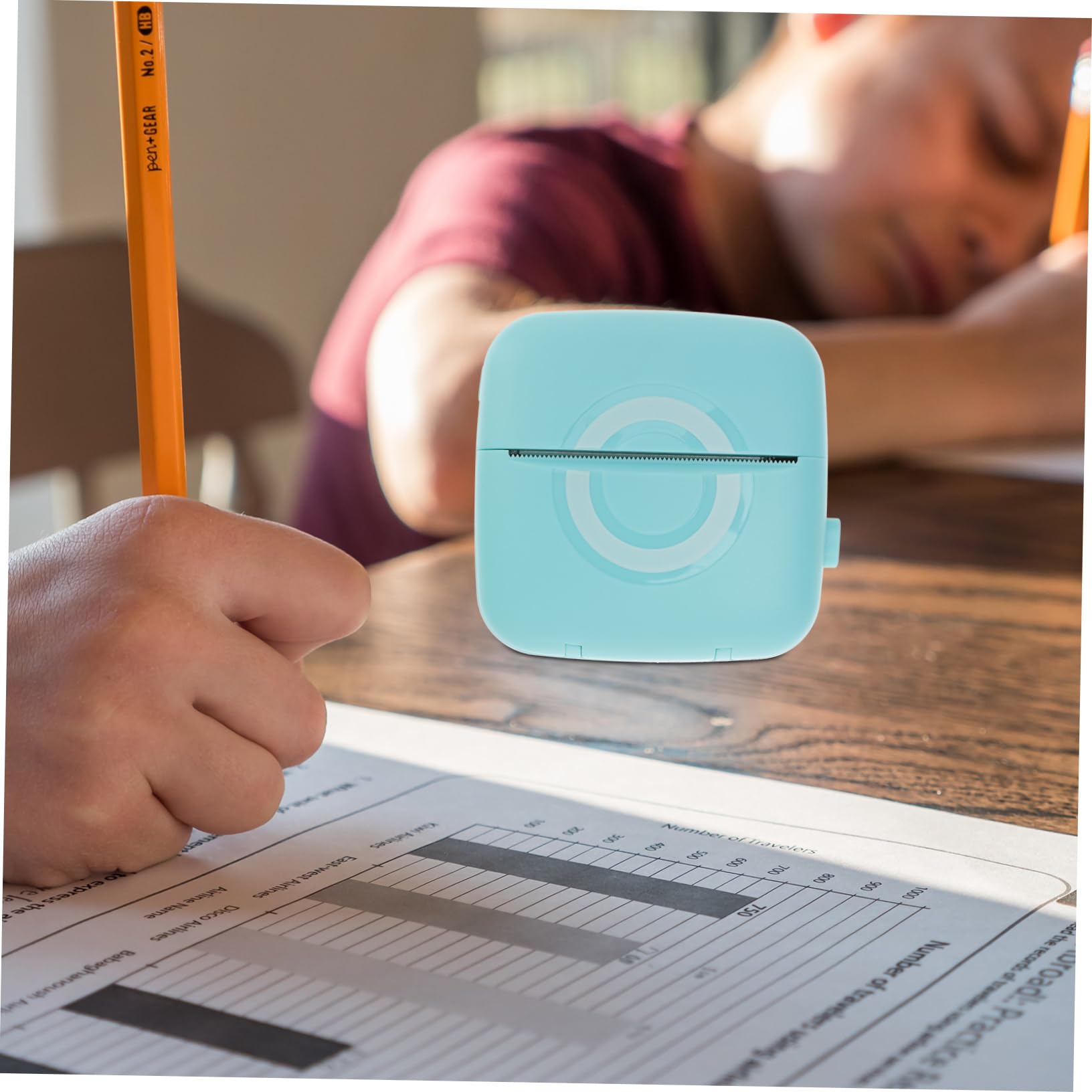 MAGICLULU Stampante Termica Tascabile Portatile 200dpi, Mini Stampante per Scuola e Casa, Stampa Note con Carta Termica e Abs