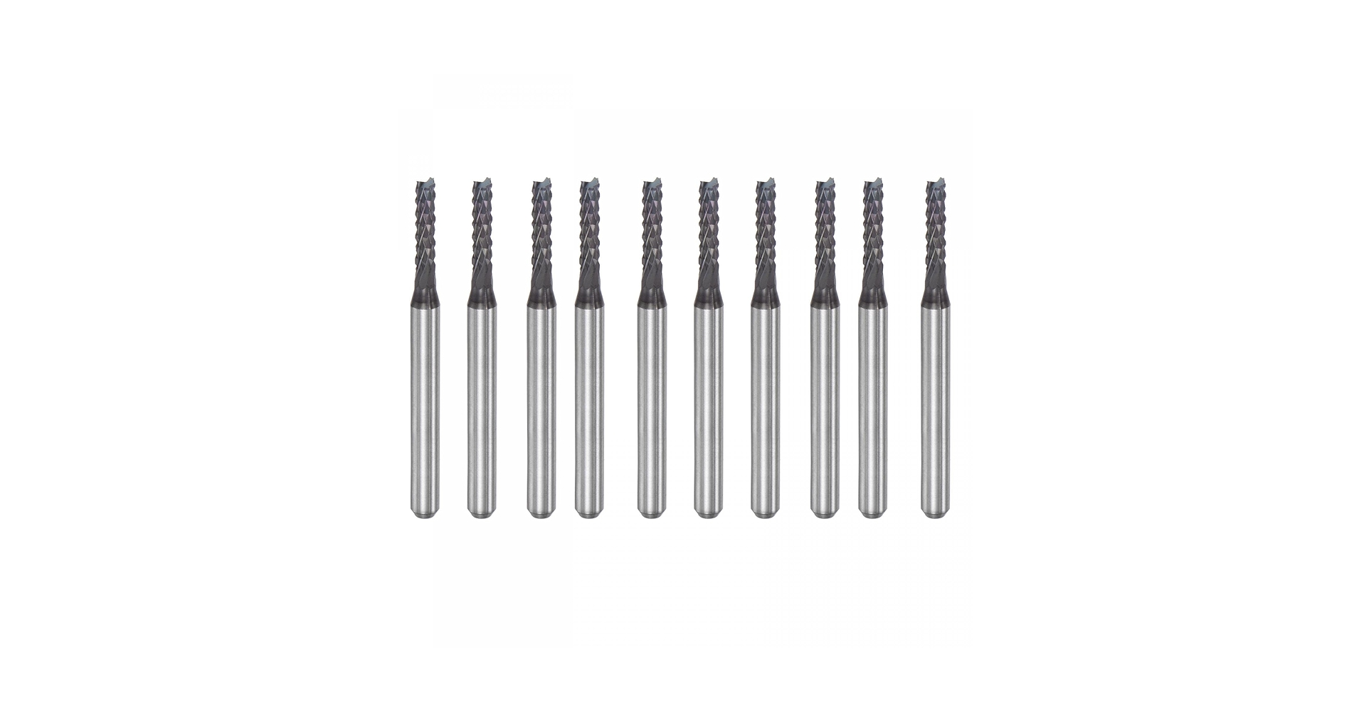 Uxcell 10 Packs 1/8" Shank 1mm Tungsten Carbide Blue Coated End Mill Cnc Router Bits