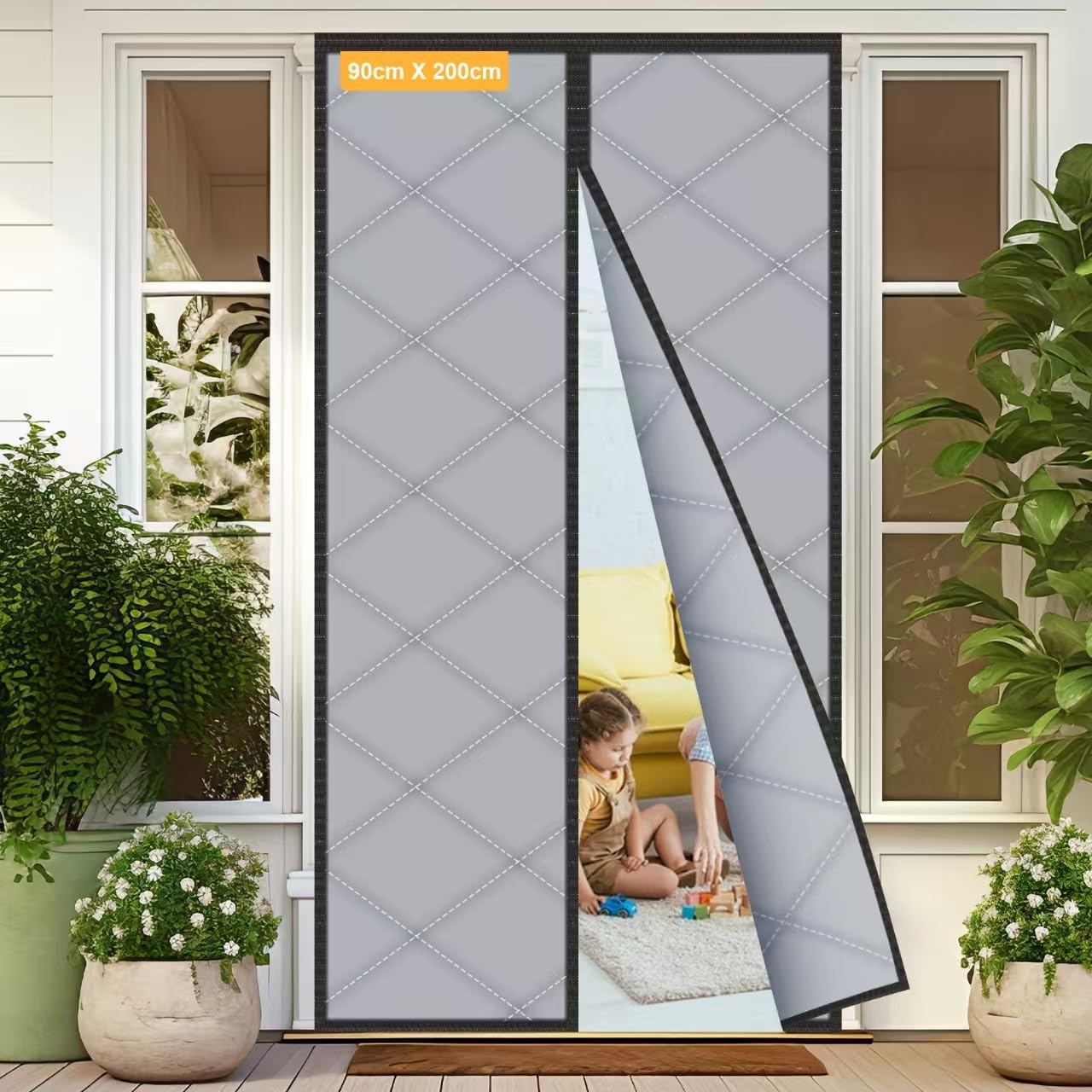 Sylken Thermal Door Curtain 80 X 200cm,Thickened Windproof Waterproof Door Covers Oxford Cloth with Polyester Cotton Warm Winter