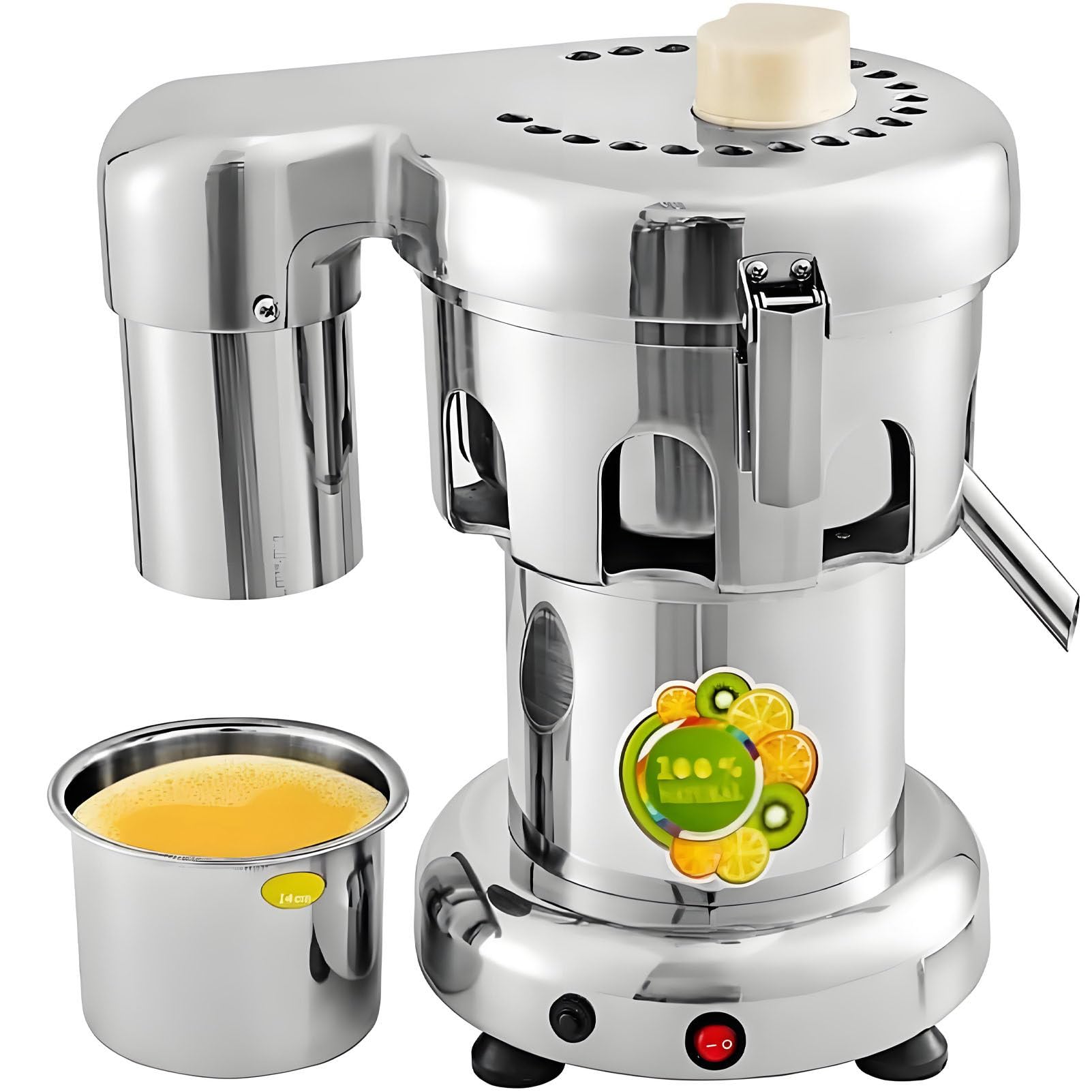 Estrattore di succo commerciale, macchina centrifuga elettrica per succhi ad alta resistenza, separazione di succo e residui, bassa rumorosità, spremitura di frutta e verdura per negozi di succhi