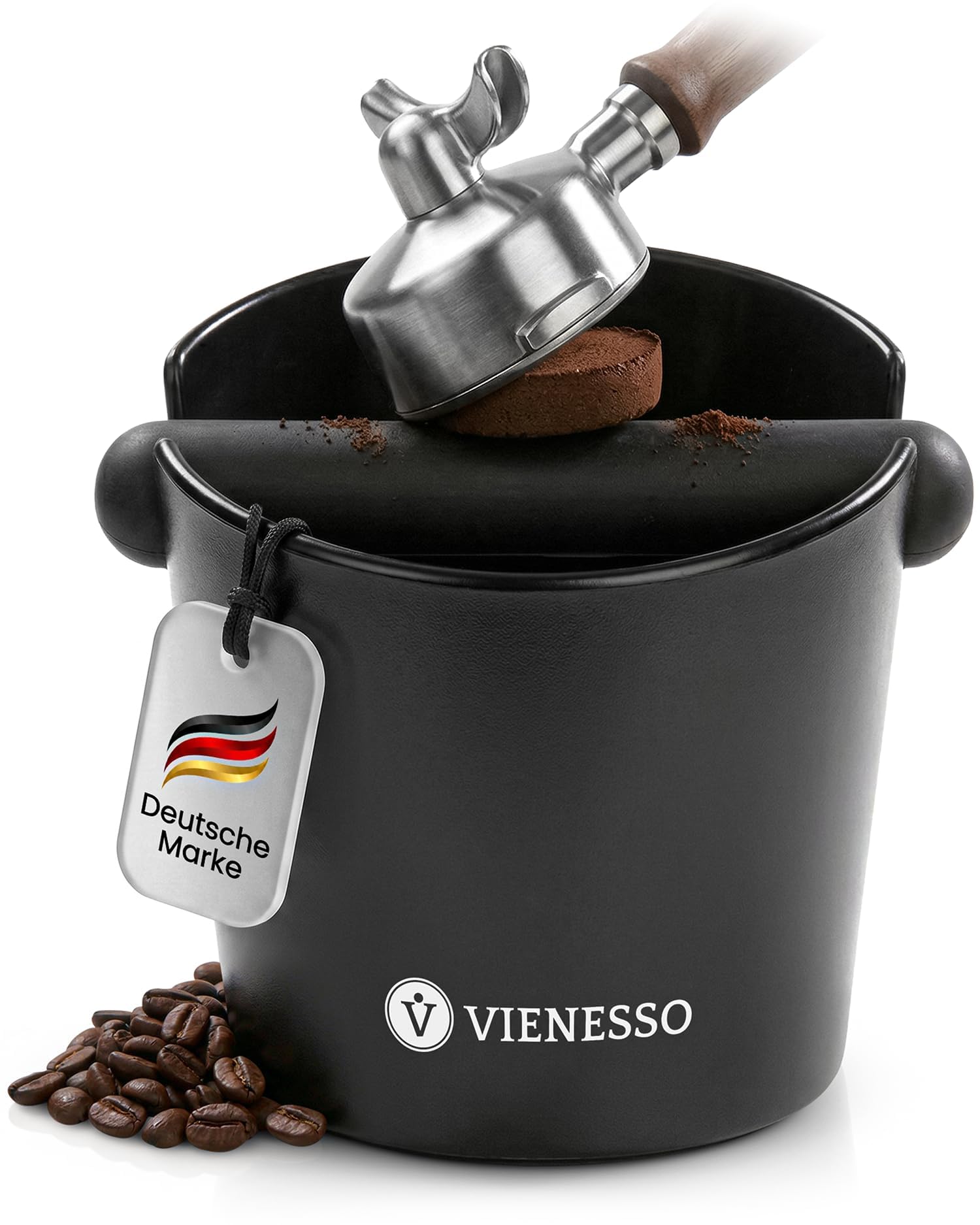 Abklopfbehälter für Siebträger | Knock Box Espresso - Kaffeesatz Abschlagbehälter, rutschfest und geräuschdämpfend | Barista Zubehör für alle Siebträgermaschinen