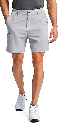 Miniatura 2 de Pinkbomb Pantalones cortos de golf para hombre con 6 bolsillos, elásticos, de secado rápido, para senderismo, trabajo, para hombre