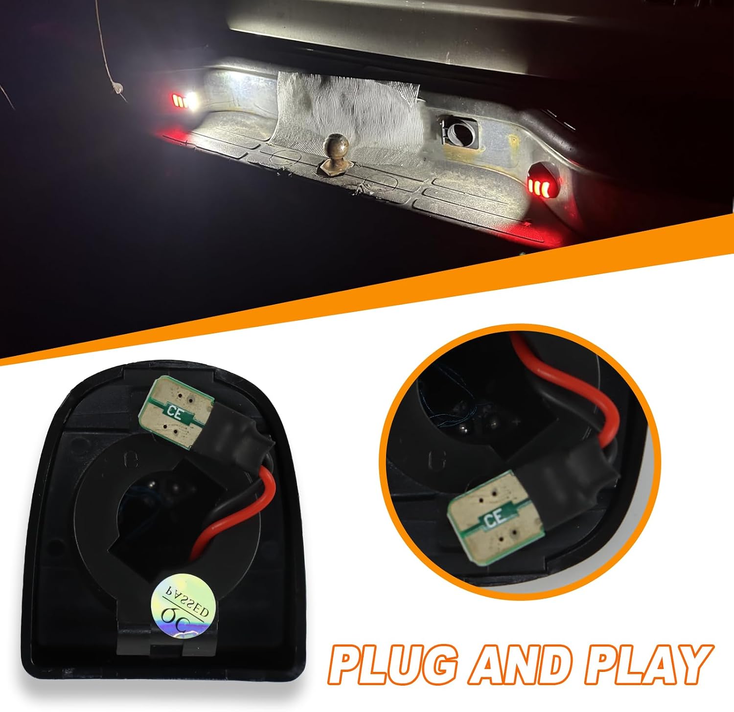 LED License Plate Light Kit for 1999-2013 Chevy Silverado GMC Sierra 1500 2500 3500 Suburban Tahoe Yukon Cadillac Escalade EXT – W/Red OLED Tag Lamp (2-Pack) | Direct Replacement, Plug & Play