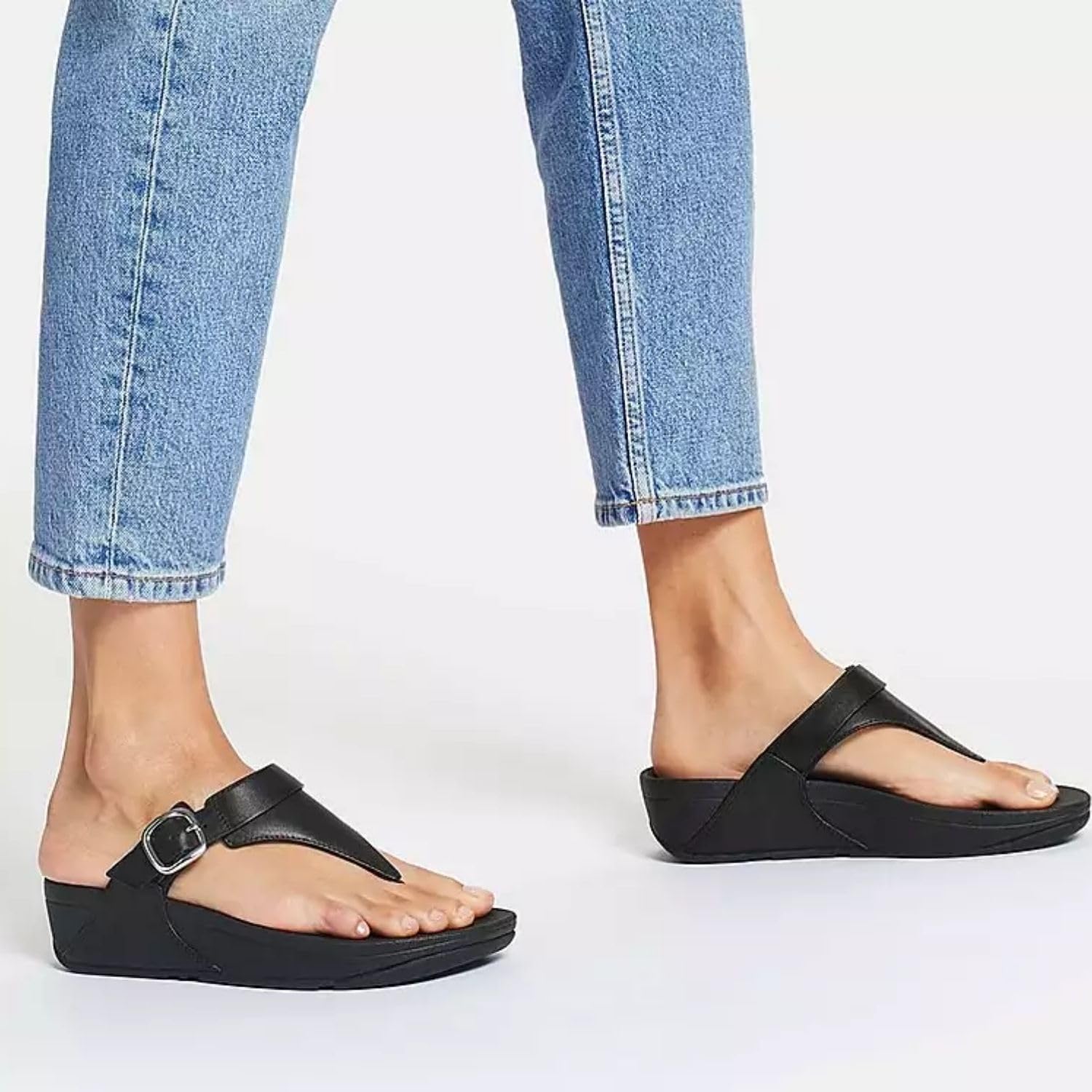 Fitflop Lulu Adjustable Leather Toe-post Sandals Sandalias con cuñaMujer