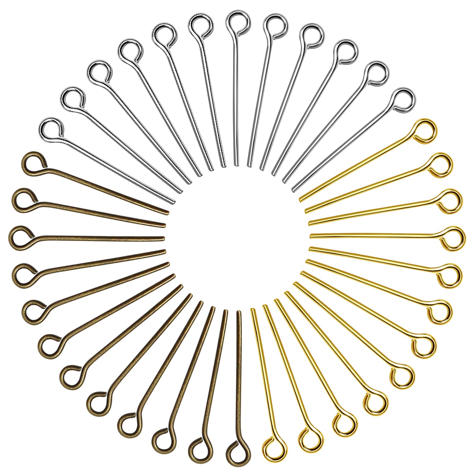 TOAOB 600 Chiodini Occhiello Testa In Metallo 20mm - Per Creazione Gioielli Fai Da Te - Foto 11