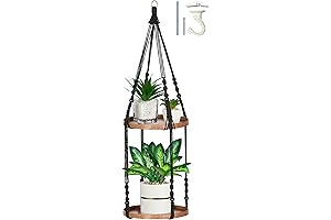 2 Tier Macrame Plant Hanger, Hanging Planters for Displaying Greenery
