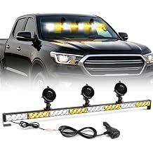 LJX GROUP Traffic Guest Light Bar 13 Flashing Pattern 32 Warning Emergency Strobe Light Bar Guided 35.5 inch Yellow/White