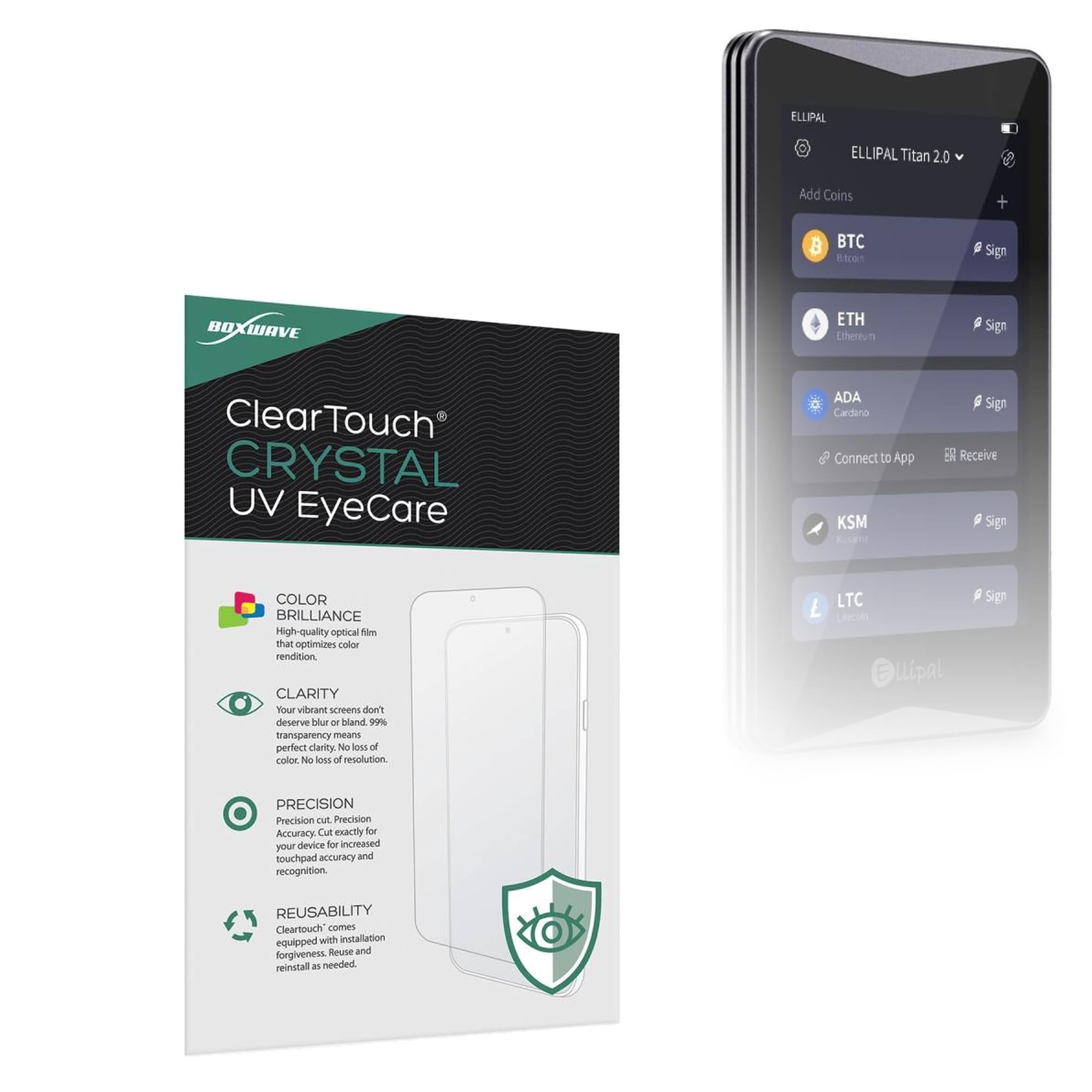 BoxWave Screen Protector Compatible with ELLIPAL Titan 2.0 - ClearTouch Crystal Anti-UV EyeCare (2-Pack), Filters Out Harmful Blue Light Reduce Fatigue