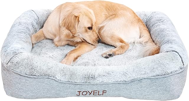 JOYELF Memory Foam Dog Bed XLarge Orthopedic Pet Bed with Washable Cover , Independent Mat Design with Free Waterproof Liner Included
