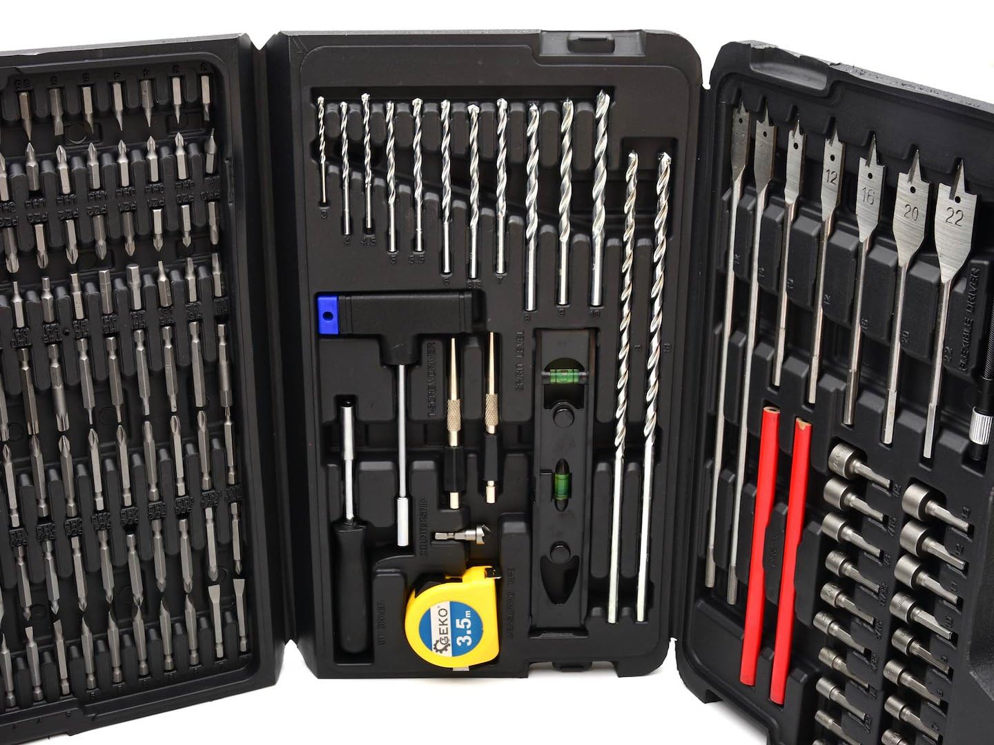 BSD Set Completo di Accessori per Trapano e Utensili Manuali - 217 Pezzi per Bricolage e Fai-da-te, Ideale per Appassionati e Professionisti