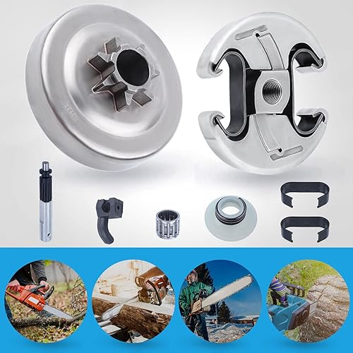 Miniatura 4 de Adefol . Kit de 8 tambor de embrague 7T de 325 pulgadas para motosierra Husqvarna 340 345 350 445 450, kit de tambor de embrague 345 con bomba de