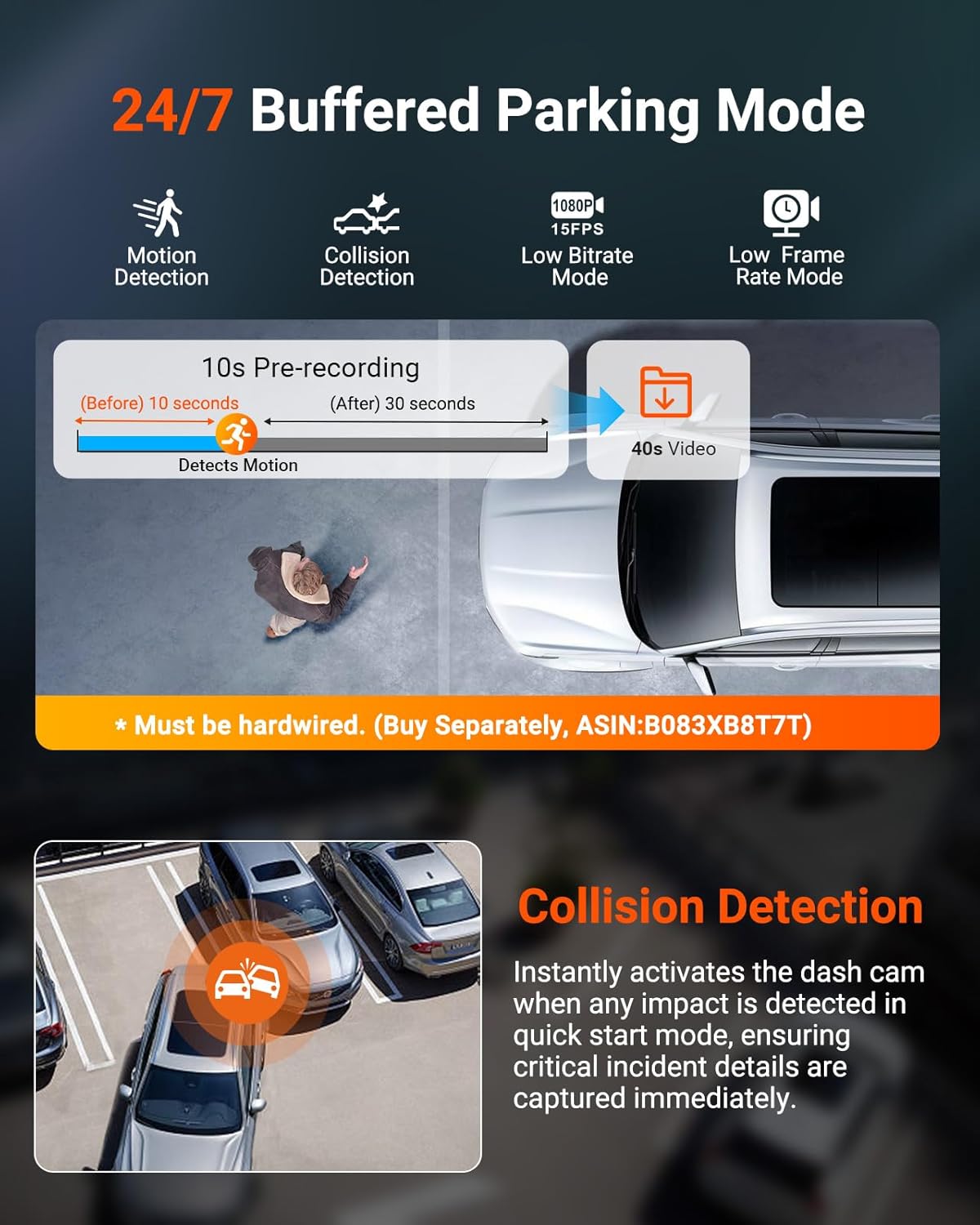 Vantrue N4S 3 Channel Dash Cam Front and Rear Inside, 2.7K+1440P+1440P WiFi Dash Camera w/PlatePix™, STARVIS 2 x HDR x IR Night Vision, Voice Control, GPS, 24/7 Parking Mode, Support 1TB Max Gray
