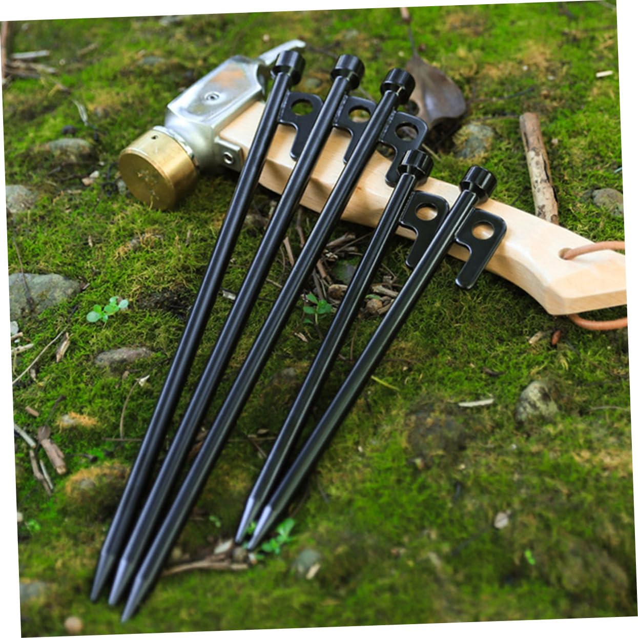 10 pièces Piquets de Tente Métal Piquets de Fixation Sol Robustes Anti-Vent pour Camping Extérieur Accessoires Tente