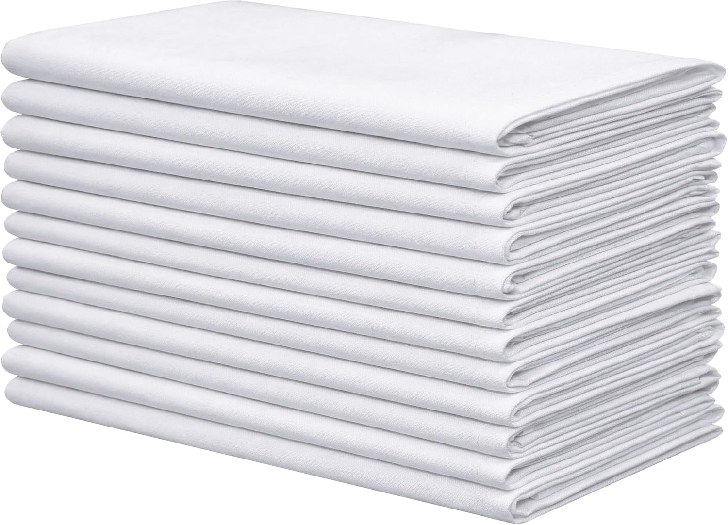 Restaurant Cloth Napkins Set of 12 Pack, Dinner Napkins Cloth Washable 20 x 20 Ins, MJS Commercial Quality, Reusable Table Napkins Cloth, Non-iron,No Fade, Easy to Remove Stains, Special white