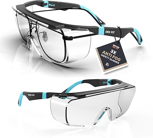 Miniatura 1 de DEX FIT Gafas de seguridad SG210 OTG Z87 protección para los ojos resistente a la niebla y a los arañazos ajustables para mujeres y hombres
