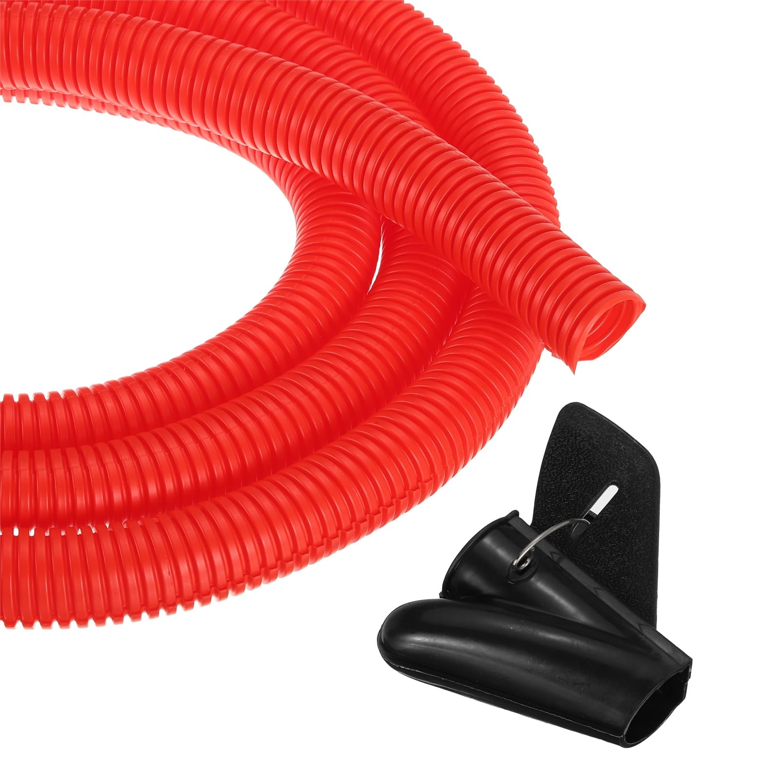 sourcing map 1 Inch 20ft Split Wire Loom Tubing, Flexible Cord Protectors with Installation Tool Cable Management Sleeve Conduits Cover for Office Home Electrical Automotive Wires, Red