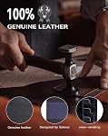 Swallowmall Genuine Leather RFID Wallet for Mens, Mens Bifold Wallet with 16 Card Holder 1 ID Window Gift for Him