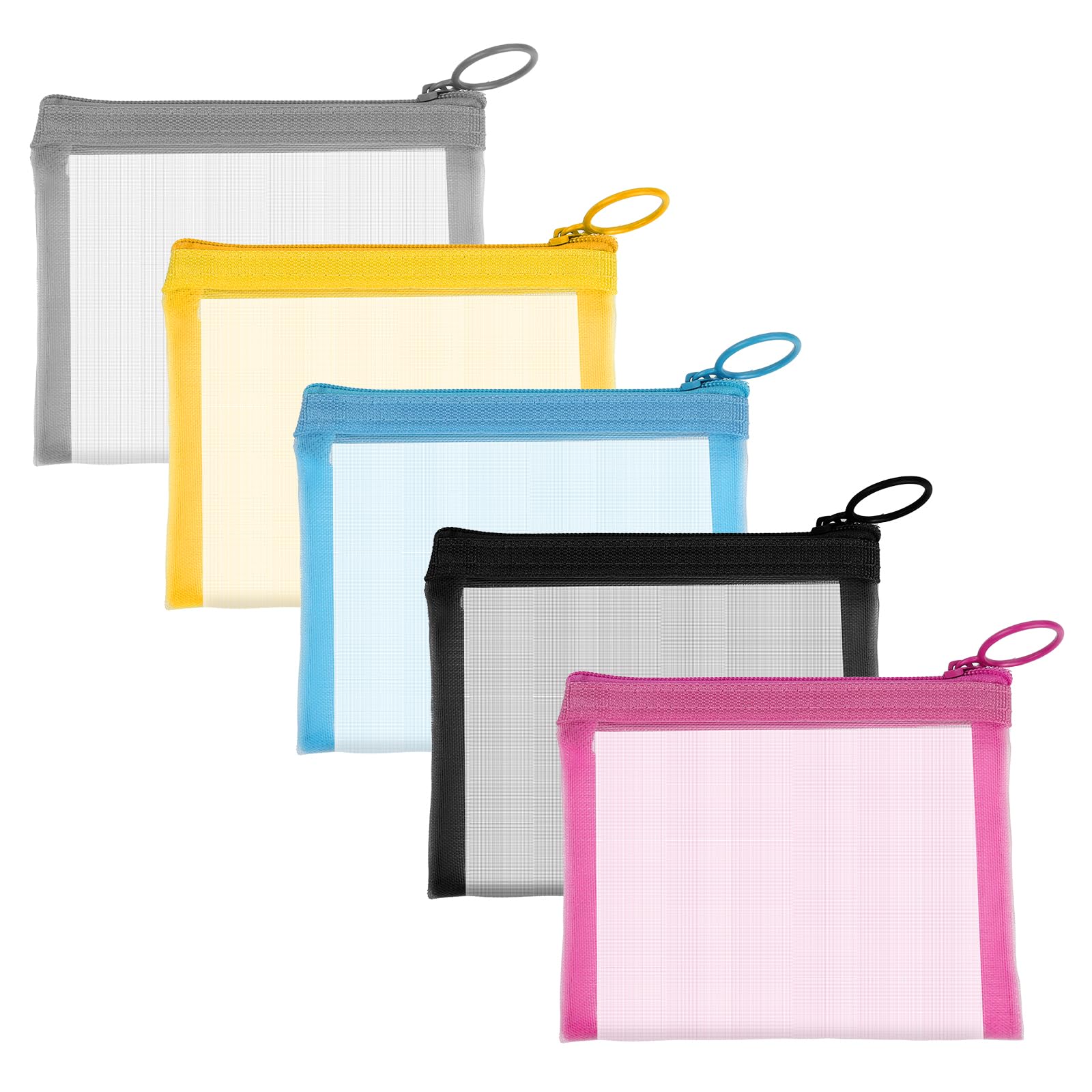 5 Pcs Mini Zipper Mesh Bags