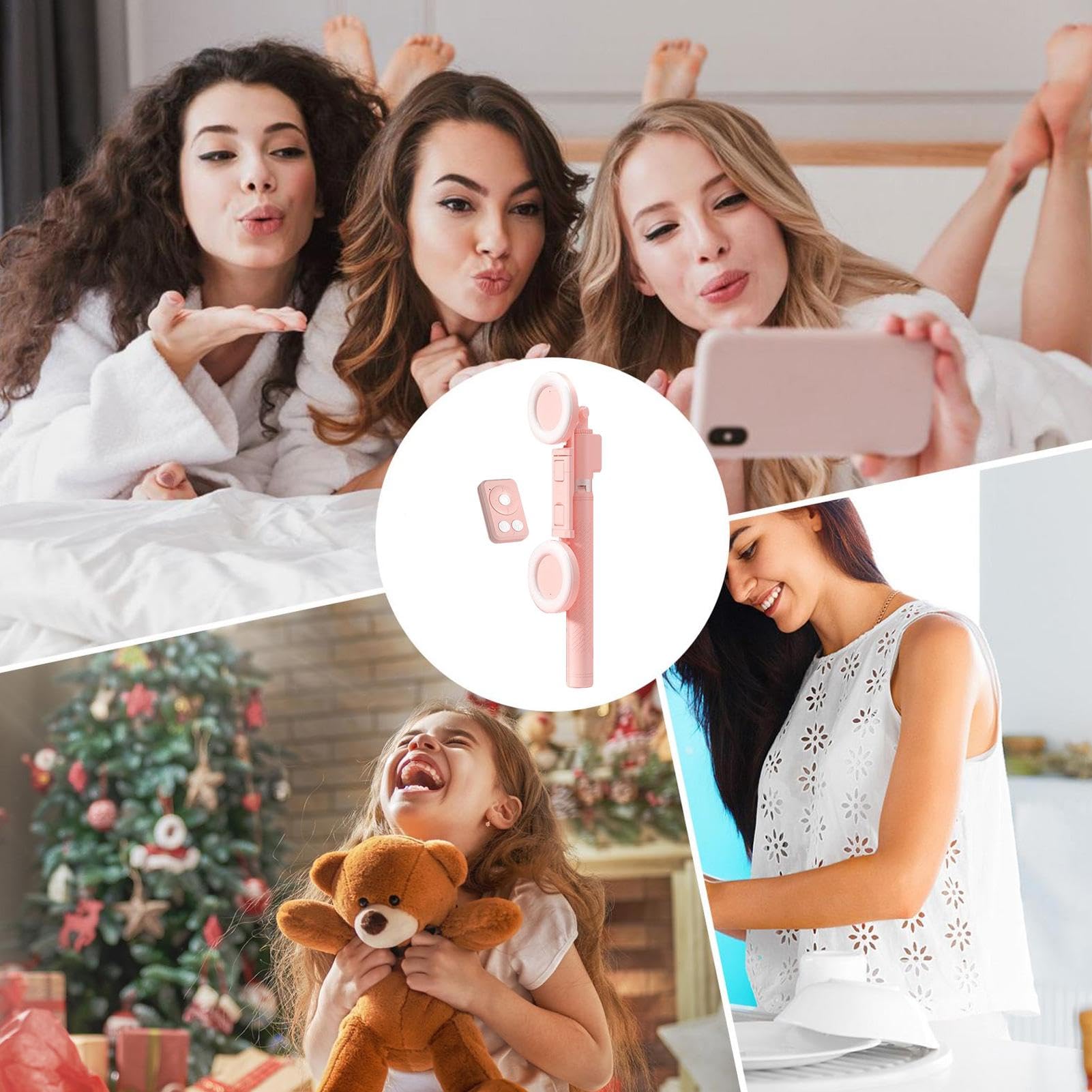 Selfie Stick Treppiede Portatile 67 Pollici Telefono Treppiede Wireless Remote, Supporto Mobile con Luci Led 9.45 Pollici, Selfie Foothold Viaggi per Registrazione,