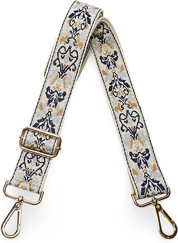 Miniatura 40 de Kolti Correa de repuesto para bolso, bolso cruzado a rayas anchas ajustables Hebilla de oro-04