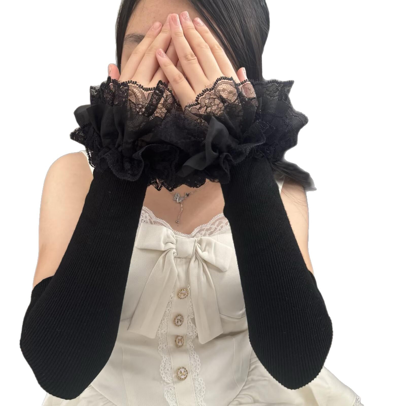 MICFENY Elegant Weave Gauntlets Smooth Cotton Cold Weather Hand Security Close Constantly Comfort Outdoor Indoor Use