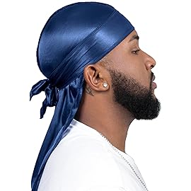 4PCS Silky Durags for Men Women 360 Waves with 1 Wave Cap, Silky Satin Durag Extra Long Tails
