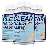 Vista 1 de Justified Laboratories (3 Pack) Clear Nails Plus Max Pills 40 Billion CFU Probiotic 60 Capsules