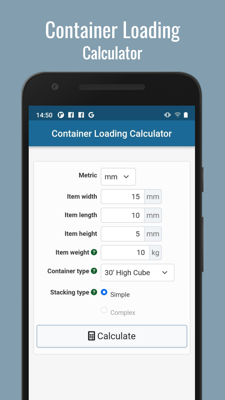 Container Loading Calculator App on Amazon Appstore