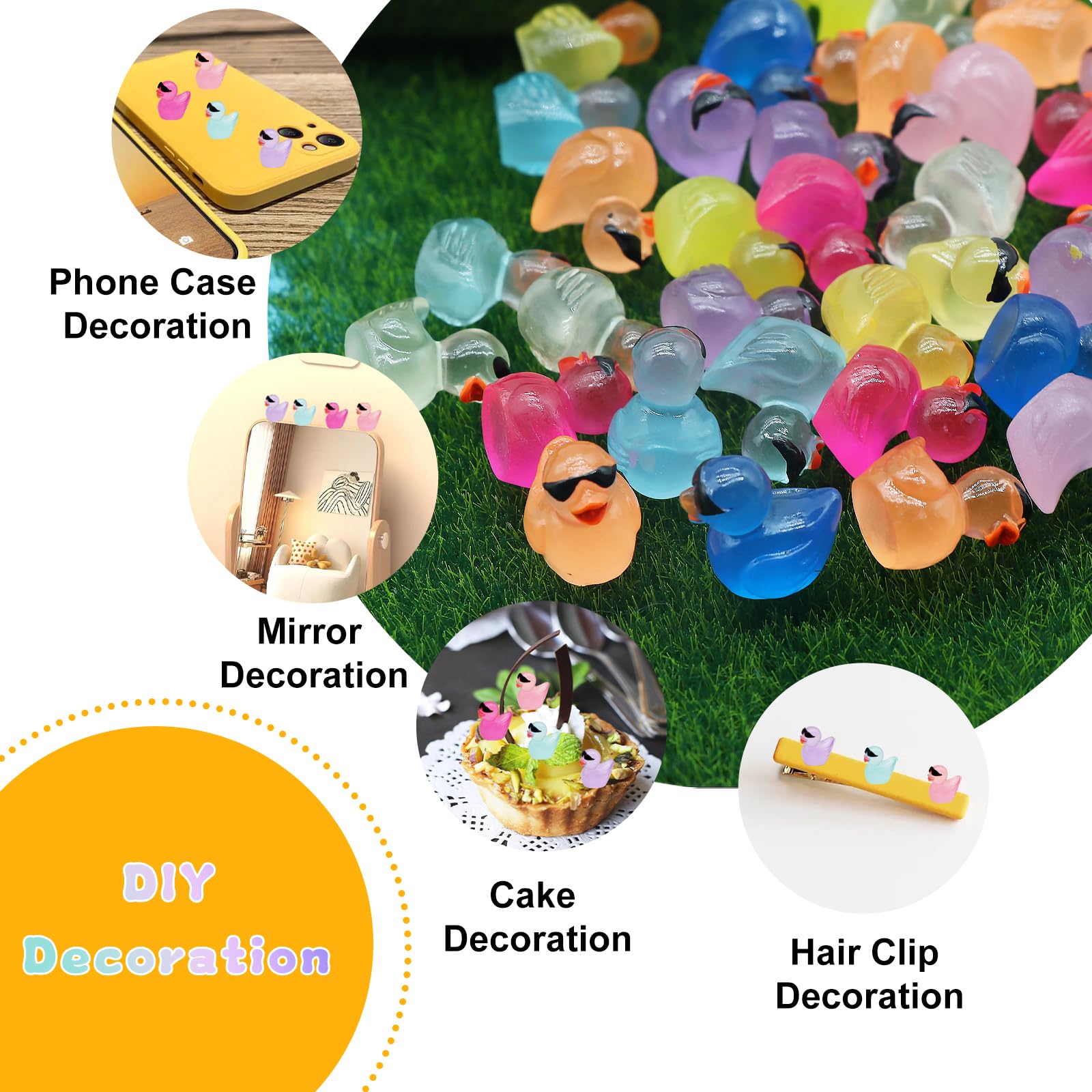 Lot de 100 mini canards en résine colorés avec lunettes de soleil pour maison de poupée, jardin miniature, décoration de plantes en pot (10 couleurs Lot de 100 mini canards en résine colorés avec lunettes de soleil pour maison de poupée, jardin miniature, décoration de plantes en pot (10 couleurs