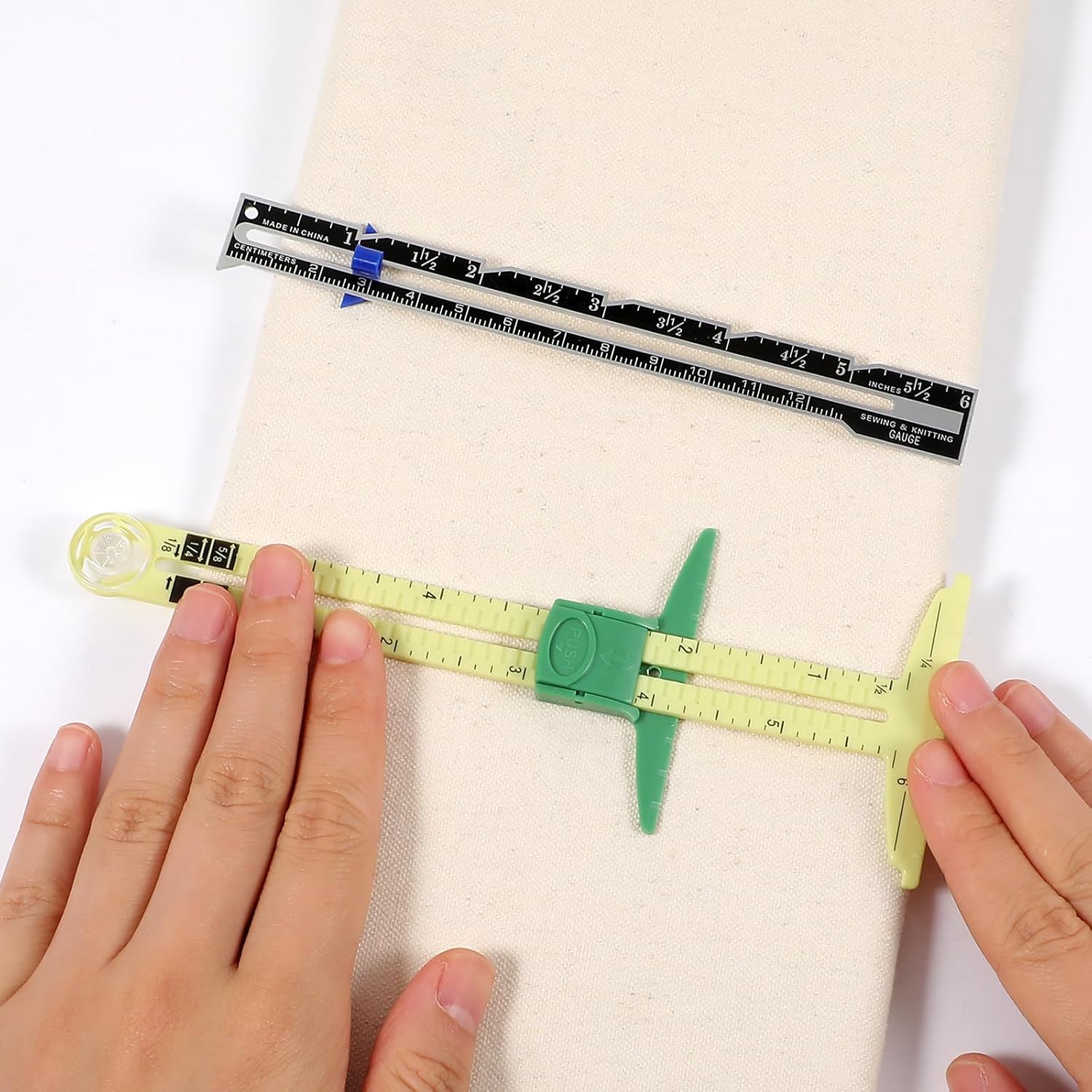 5 Pieces Sewing Gauge Measuring Tool Set 5-in-1 Sliding Gauge Measuring Sewing Ruler Fabric Quilting Ruler T-Shaped Hemming Tool for Quilting Knitting Crafting Beginner Supplies Machine Accessories