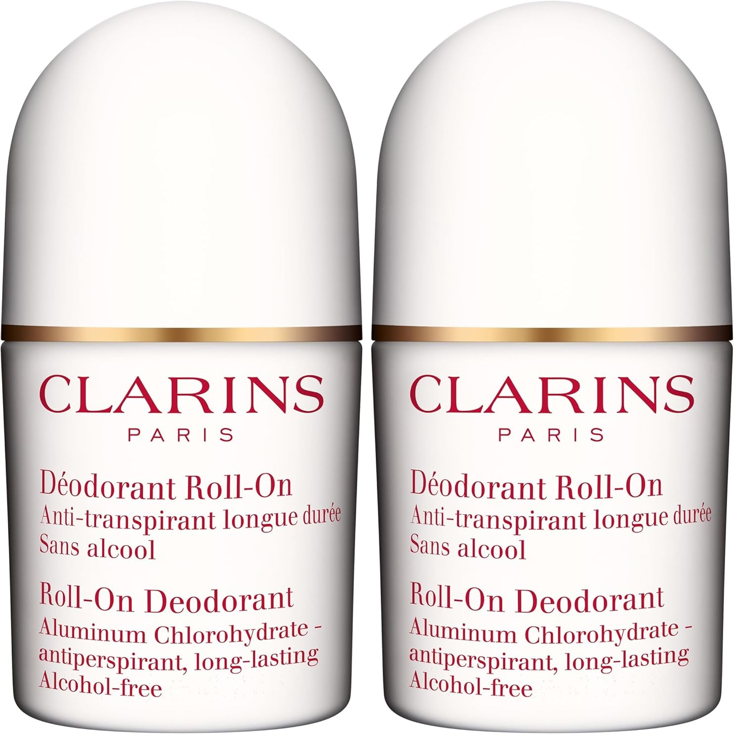 Clarins Roll-On Antiperspirant Deodorant, Alcohol Free, No White Residue, Long Lasting, Non-Sticky Formula, All Skin Types, Including Sensitive Skin, 1.7 Ounces, (Pack of 2)